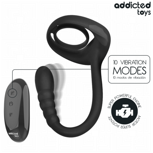 ANEL PENIANO VIBRATÓRIO COM CONTROLE REMOTO - ADDICTED TOYS PARA PRAZER INFINITO - VIBRA24 SEXSHOP