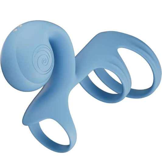 SNAIL VIBE - ANEL DE CASAL JOVI ARC COM CONTROLE REMOTO AZUL - VIBRA24 SEXSHOP