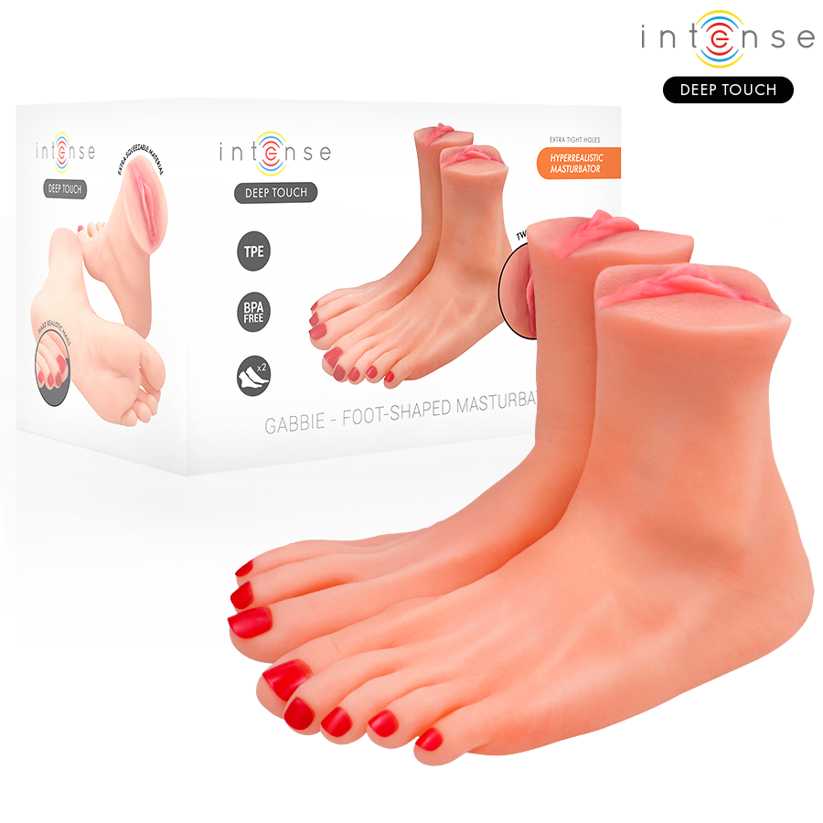 INTENSE DEEP TOUCH - GABBIE MASTURBADOR DE DUAS PEÇAS EM FORMATO DE PÉ - VIBRA24 SEXSHOP