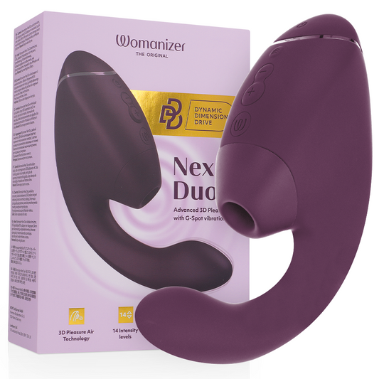 WOMANIZER - DUO NEXT Estimulador Duplo de Clitóris e Ponto G Roxo Escuro - VIBRA24 SEXSHOP