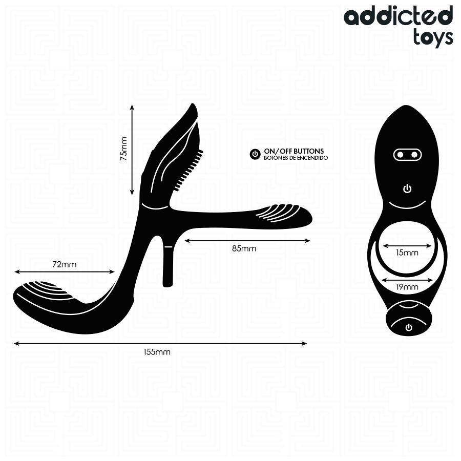 Addicted Toys – Anel Peniano Duplo com Estimulador Clitórico: 3 Motores e 10 Modos para Prazer Compartilhado