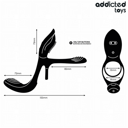 Addicted Toys – Anel Peniano Duplo com Estimulador Clitórico: 3 Motores e 10 Modos para Prazer Compartilhado
