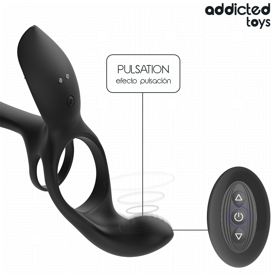 Addicted Toys – Anel Peniano Duplo com Estimulador Clitórico: 3 Motores e 10 Modos para Prazer Compartilhado