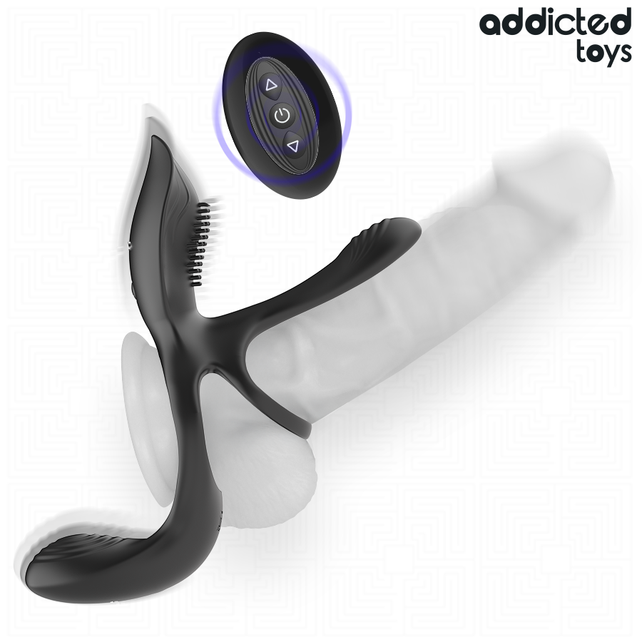Addicted Toys – Anel Peniano Duplo com Estimulador Clitórico: 3 Motores e 10 Modos para Prazer Compartilhado
