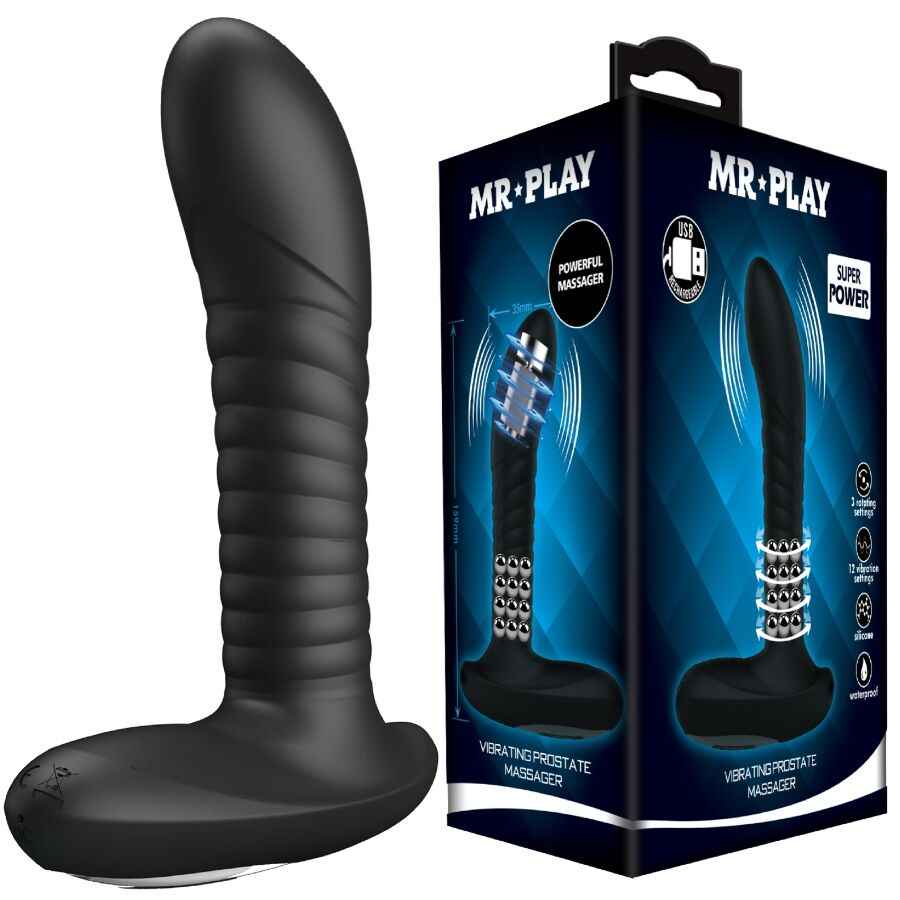 MR PLAY - MASSAGEADOR DE PRÓSTATA COM ROTAÇÃO E VIBRAÇÃO