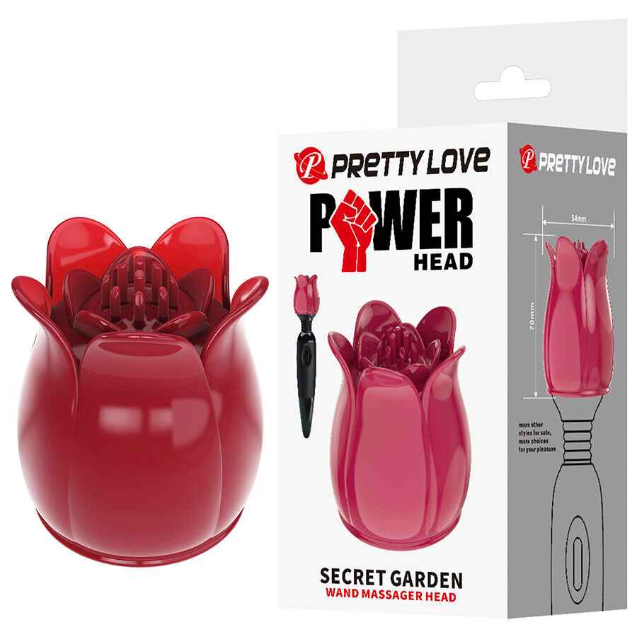 PRETTY LOVE - SECRET GARDEN CABEÇA DE MASSAGEM ROSA - VIBRA24 SEXSHOP