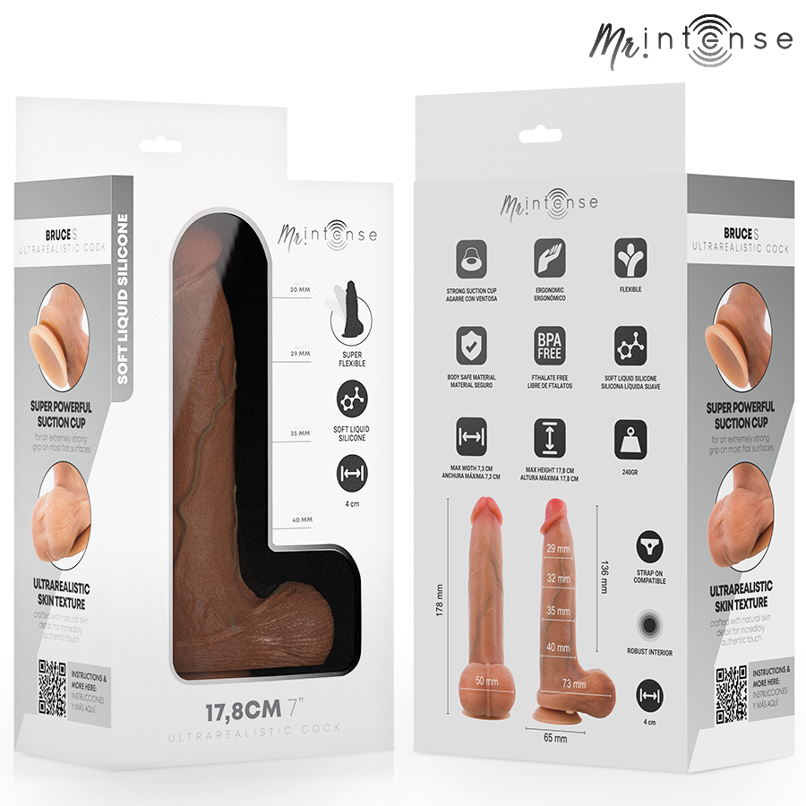 Mr Intense – Bruce S: Dildo Realista com Testículos, Textura Ultrarrealista e Ventosa