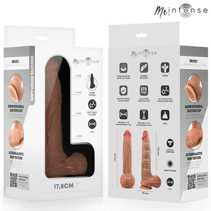 Mr Intense – Bruce S: Dildo Realista com Testículos, Textura Ultrarrealista e Ventosa