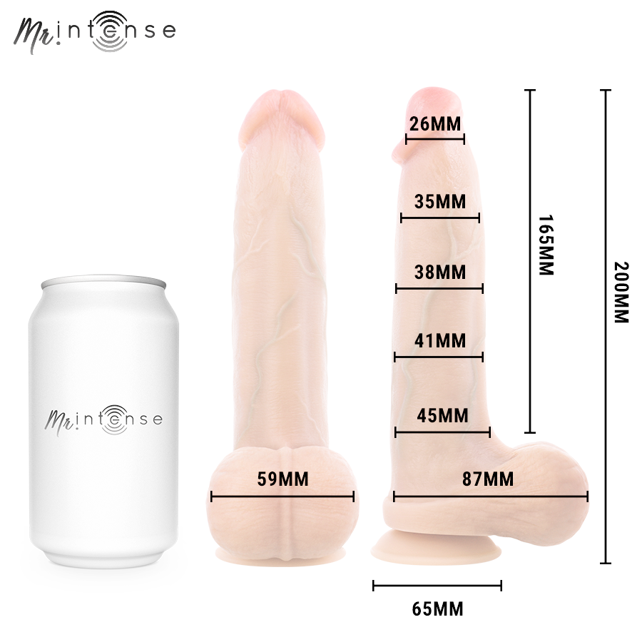 Mr Intense – Bruce M: Dildo Realista com Testículos, Textura Detalhada e Ventosa