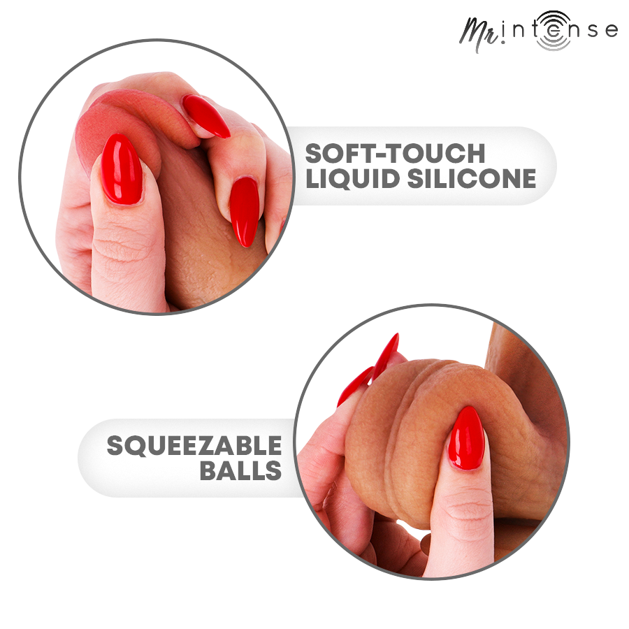 Mr Intense – Bruce L: Dildo Realista com Testículos, Textura Detalhada e Ventosa