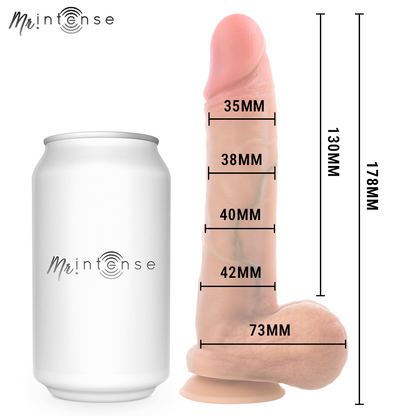 Mr Intense – Gary S: Pênis de Silicone com Testículos, Textura Hiper-Realista e Ventosa para Experiências Intensas em Formato Compacto