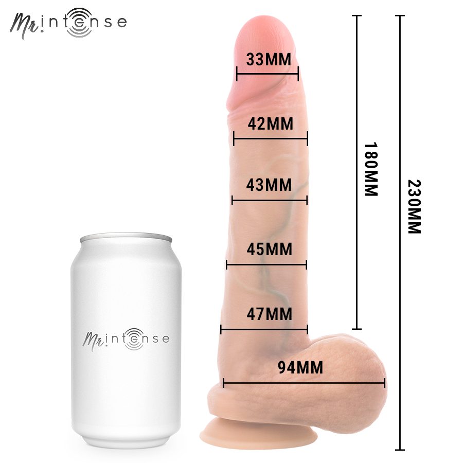 Mr Intense – Gary L: Pênis de Silicone com Testículos, Textura Hiper-Realista e Ventosa para Experiências Profundas