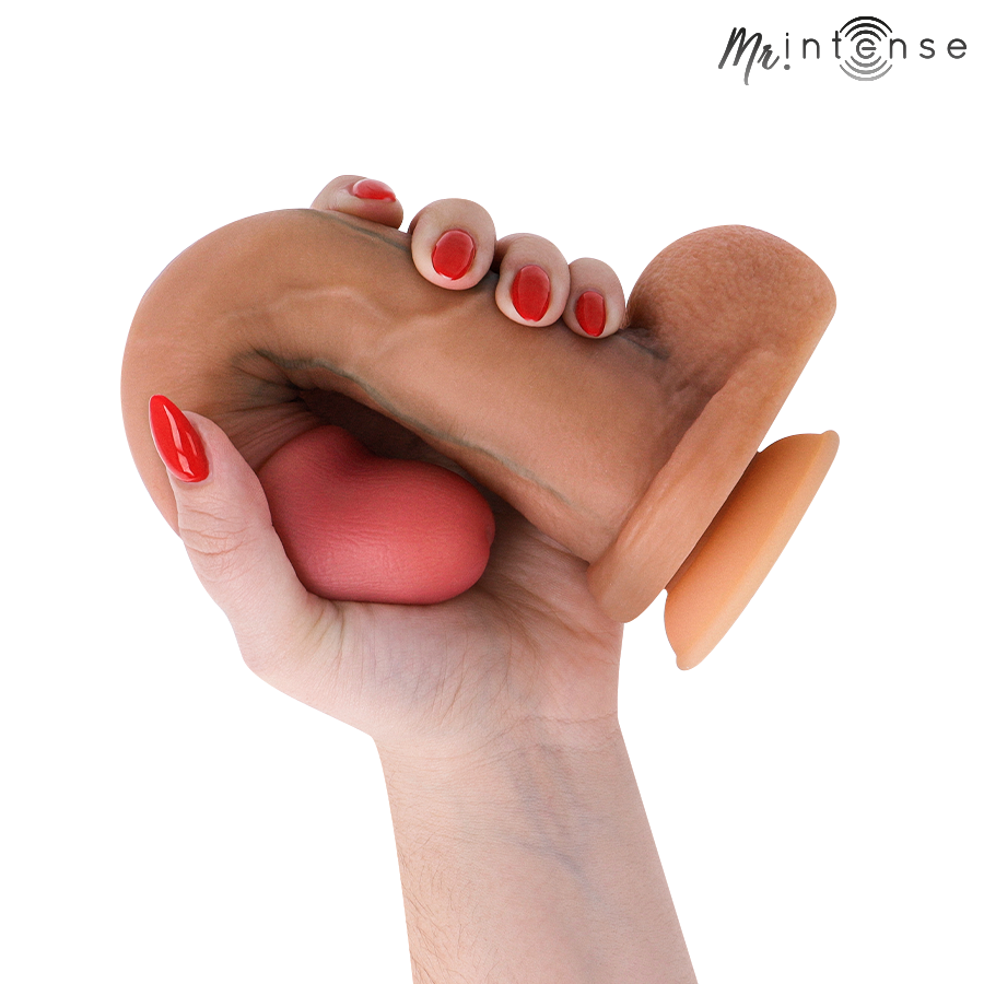 Mr Intense – Gary L: Pênis de Silicone com Testículos, Textura Hiper-Realista e Ventosa para Experiências Profundas