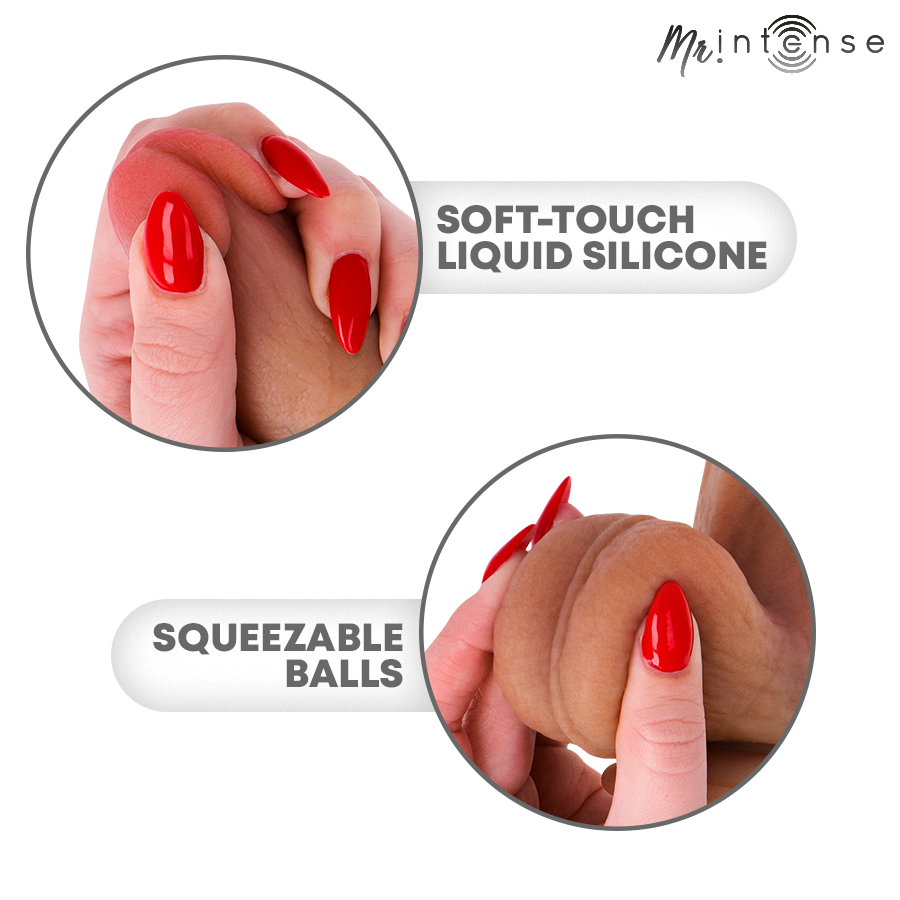 Mr Intense – Gary L: Pênis de Silicone com Testículos, Textura Hiper-Realista e Ventosa para Experiências Profundas