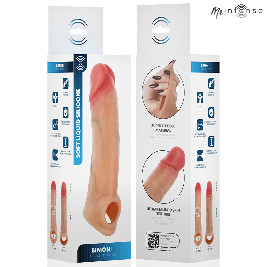 Mr Intense – Simon L: Capa Peniana em Silicone com Textura Ultrarrealista para Intensificar o Prazer