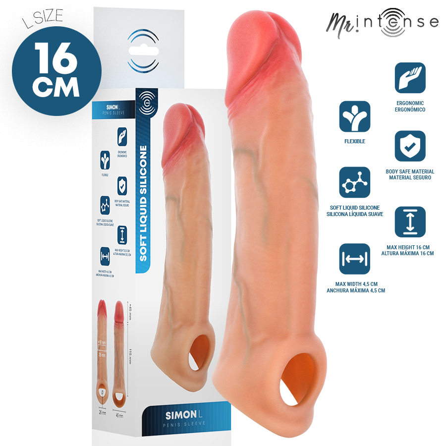 Mr Intense – Simon L: Capa Peniana em Silicone com Textura Ultrarrealista para Intensificar o Prazer
