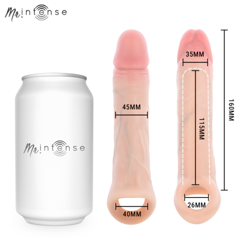 MR INTENSE - ARNOLD L CAPA PENIANA VIBRATÓRIA ULTRA-REALISTA COM CONTROLE REMOTO 16 CM -Ø- 4,5 CM