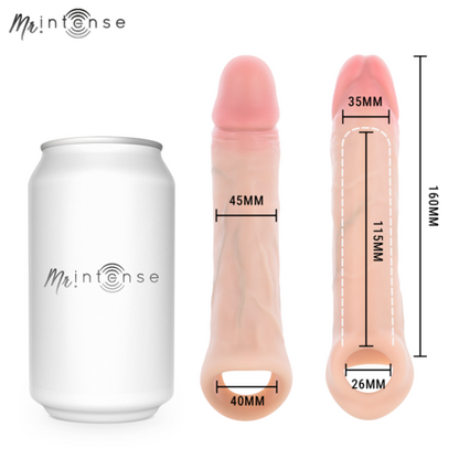 MR INTENSE - ARNOLD L CAPA PENIANA VIBRATÓRIA ULTRA-REALISTA COM CONTROLE REMOTO 16 CM -Ø- 4,5 CM