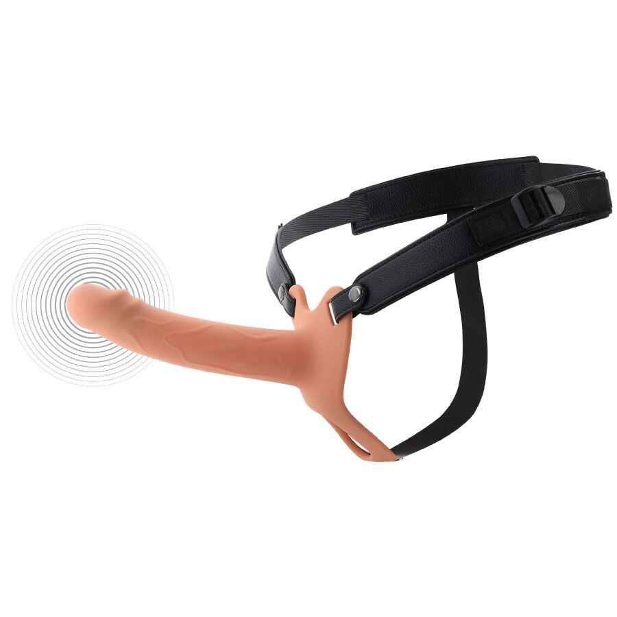 HIDDEN DESIRE - INFERNO MANGA PENIANA VIBRATÓRIA COM STRAP-ON 18 CM - VIBRA24 SEXSHOP