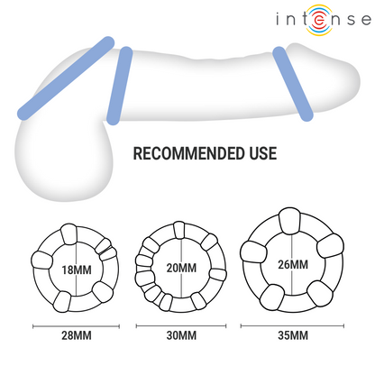 Intense – Bourne: Conjunto de 3 Anéis Penianos em Silicone Médico com Design Ergonômico e Acabamento Premium