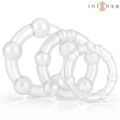 Intense – Bourne: Conjunto de 3 Anéis Penianos em Silicone Médico com Design Ergonômico e Acabamento Premium