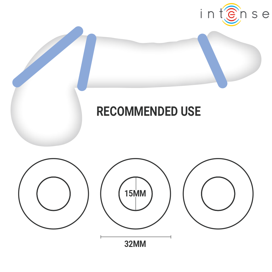 Intense – Conjunto de 3 Anéis Penianos: Versatilidade em Silicone Médico com Design Ergonômico e Cores Variadas