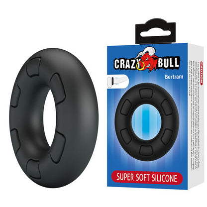 Crazy Bull – Bertram: Anel Peniano em Silicone Super Macio com Detalhes em Relevo para Ereções Mais Firmes e Duradouras