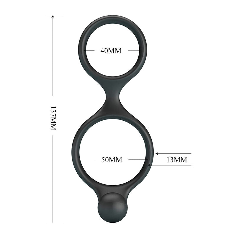 Crazy Bull – Florian: Anel Duplo Ergonômico para Pênis e Testículos com Estimulação Curva e Firmeza Duradoura