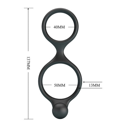 Crazy Bull – Florian: Anel Duplo Ergonômico para Pênis e Testículos com Estimulação Curva e Firmeza Duradoura