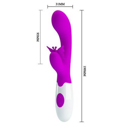 PRETTY LOVE - BUTTERFLY KISS VIBRADOR COELHO COM 30 FUNÇÕES ROXO