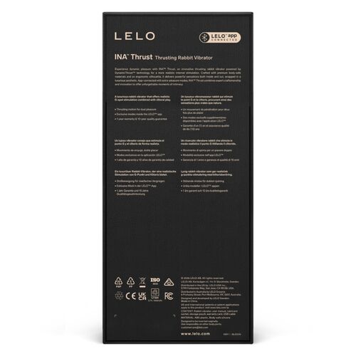 LELO - INA THRUST RABBIT VIBRADOR DE EMPURRAÇÃO PRETO