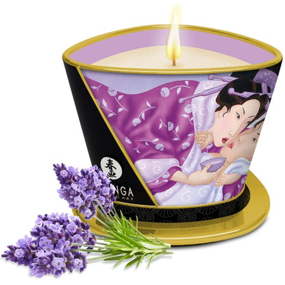Shunga – Vela de Massagem Lavanda: Aroma Relaxante e Óleo Quente para uma Experiência Sensorial Completa