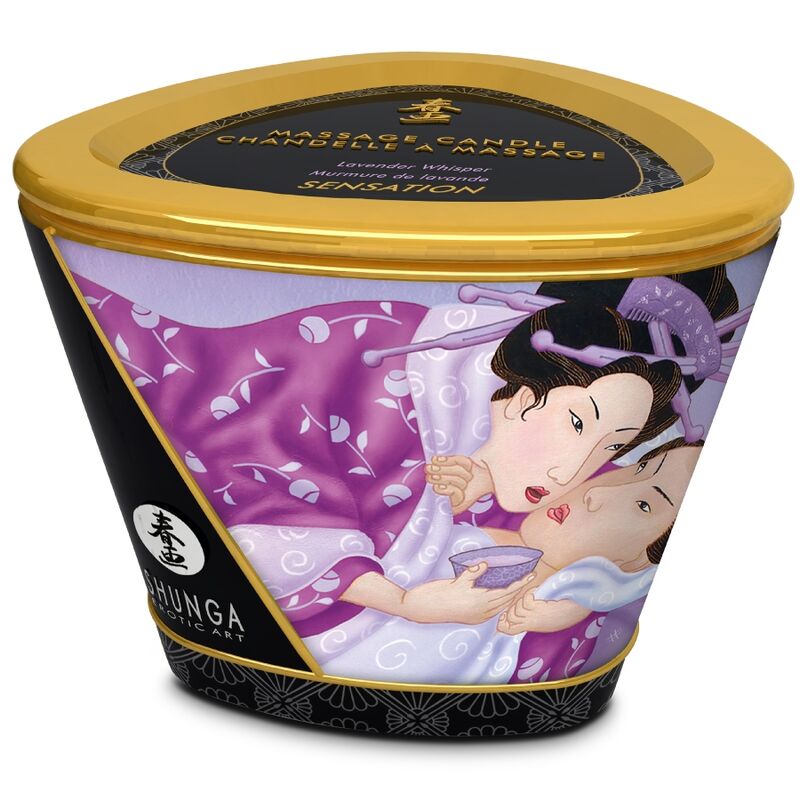 Shunga – Vela de Massagem Lavanda: Aroma Relaxante e Óleo Quente para uma Experiência Sensorial Completa