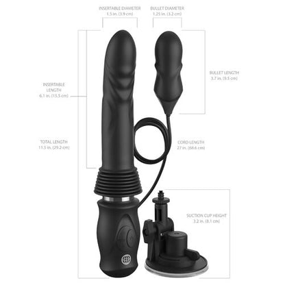 Fetish Fantasy Series – Ultimate Silicone Thruster: Propulsor com Movimento de 7,6 cm, Ventosa e Bala Vibratória para Prazer Dinâmico
