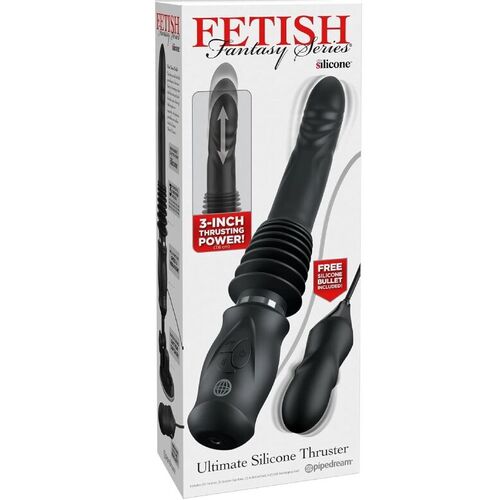 Fetish Fantasy Series – Ultimate Silicone Thruster: Propulsor com Movimento de 7,6 cm, Ventosa e Bala Vibratória para Prazer Dinâmico