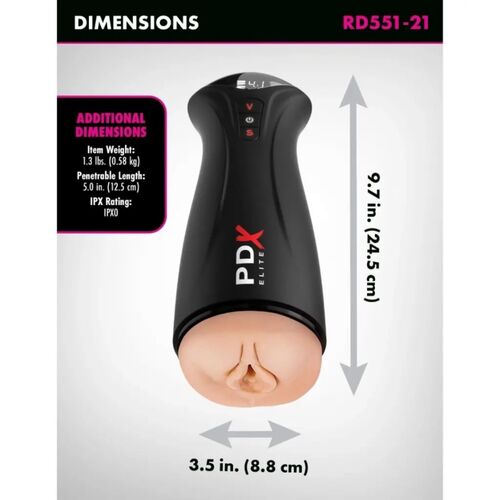 PDX Elite – Fap-Gasm: Masturbador com Sucção e Vibração Intermitentes para Estimulação Personalizável e Intensa
