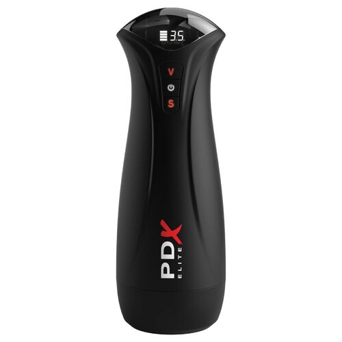PDX Elite – Fap-Gasm Clear: Masturbador com Sucção Intermitente e Manga Transparente Texturizada para Estimulação Dinâmica