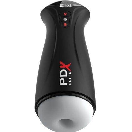 PDX Elite – Fap-Gasm Clear: Masturbador com Sucção Intermitente e Manga Transparente Texturizada para Estimulação Dinâmica