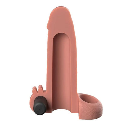Fantasy X-Tensions – Manga Extensora Vibratória: Aumento de 5 cm com Vibração Realista e Ajuste Seguro em Tom Bege