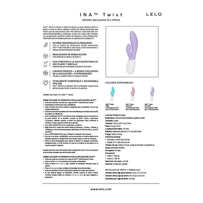 LELO – Ina Twist: Vibrador Duplo com Design Flexível, 16 Intensidades e Controle por App