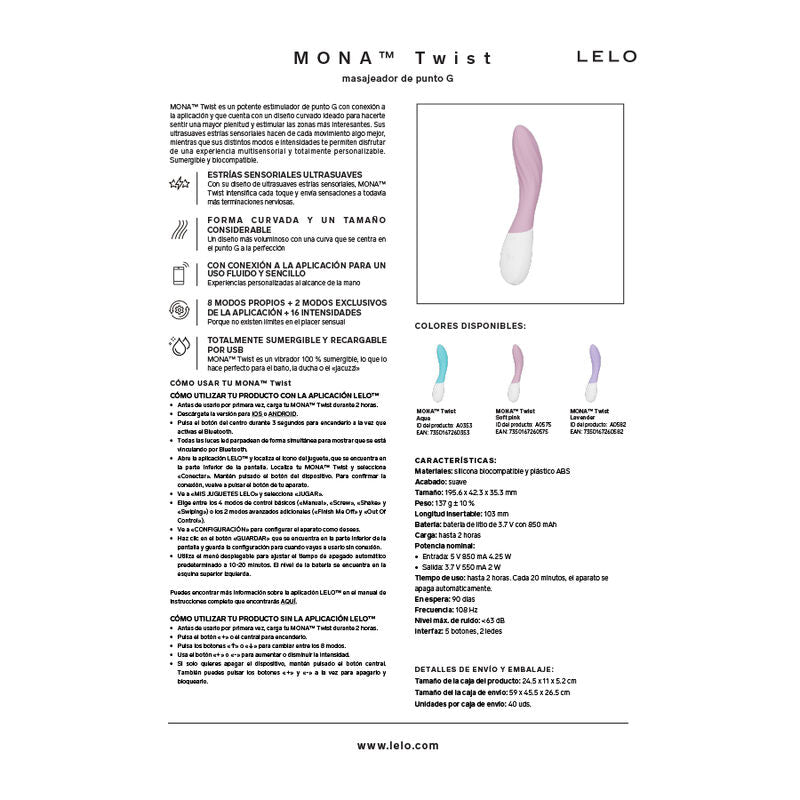 Mona Twist: Vibrador de Ponto G com Design Curvo, Textura Sensorial e Controle por App