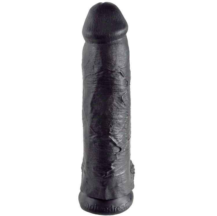 KING COCK - DILDO PRETO COM BOLAS 30.48 CM
