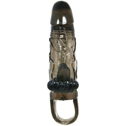 BAILE - CAPA PARA PÉNIS BRAVE MAN COM ESTIMULAÇÃO CLITÓRICA E ANAL DUPLA BALA PRETA 16.5 CM - VIBRA24 SEXSHOP