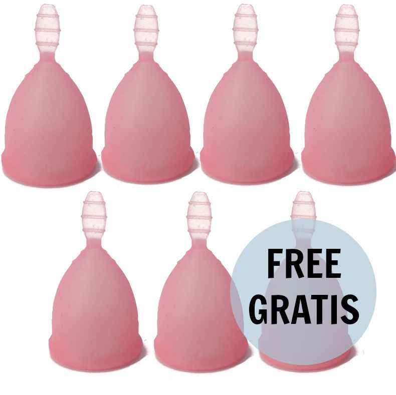 NINA KIKÍ - COPO MENSTRUAL ROSA TAMANHO L 6 + 1 GRTIS