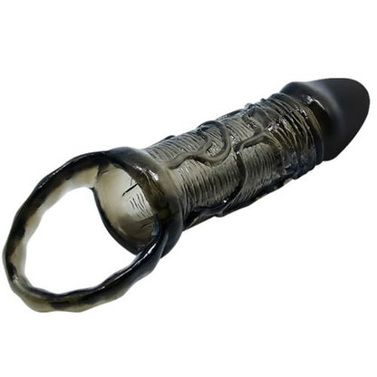 BAILE - Capa Extensora de Pénis Preta com Ala para Testículos 13.5 cm