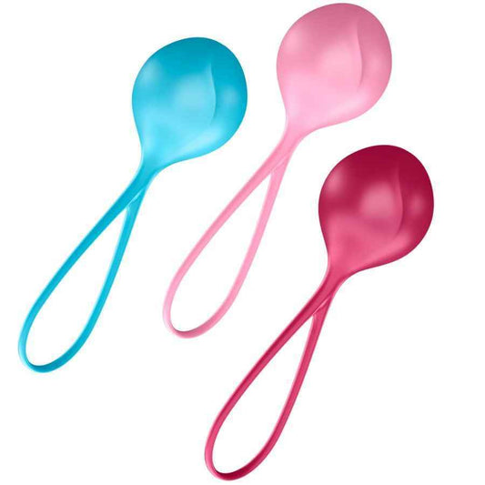 SATISFYER - CONJUNTO DE TREINO LOVEBALLS 3 - VIBRA24 SEXSHOP