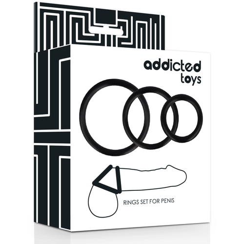 ADDICTED TOYS - Anel para Pénis Preto em Conjunto - VIBRA24 SEXSHOP