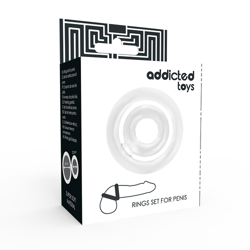 ADDICTED TOYS - POTENZ: Anel Peniano Transparente para Intensificar o Prazer - VIBRA24 SEXSHOP