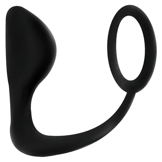 ADDICTED TOYS - PLUG ANAL COM ANEL DE PÊNIS PRETO - VIBRA24 SEXSHOP