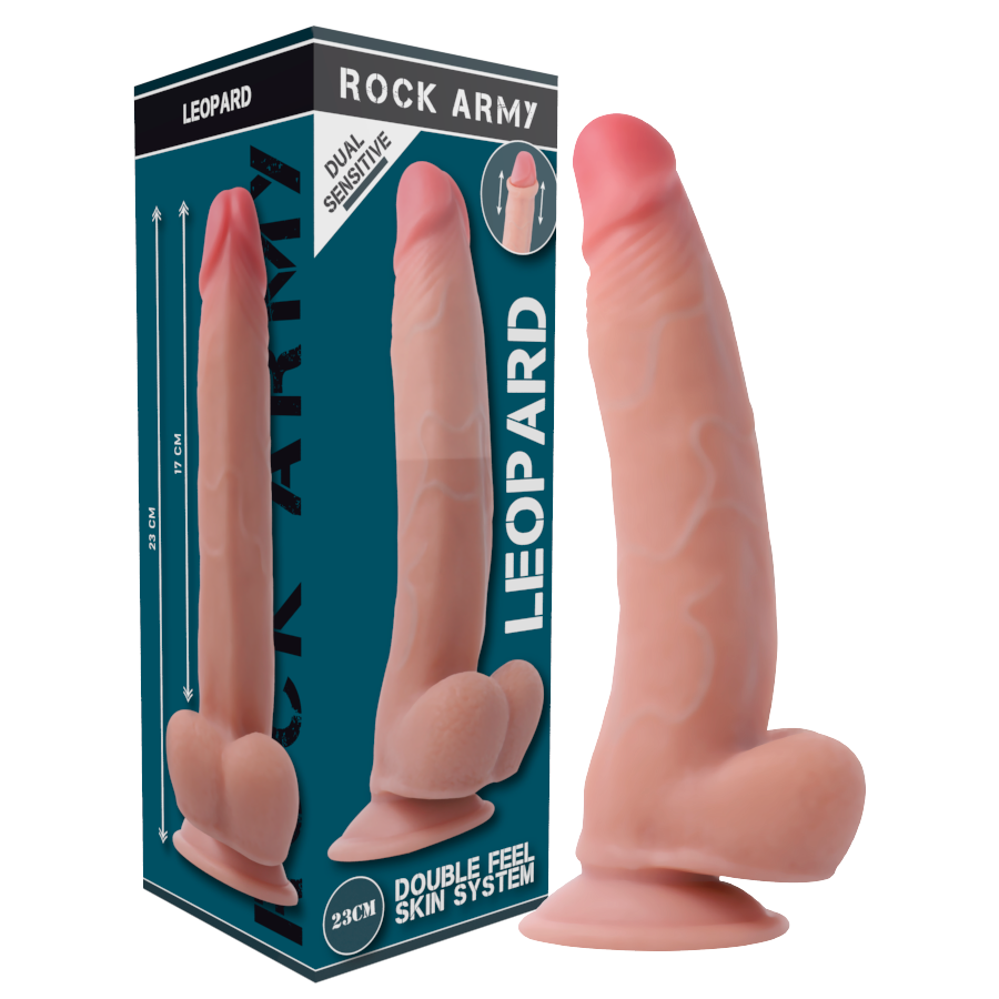 ROCKARMY - LEOPARDO DE DENSIDADE DUPLA ROCKARMY 23 CM -O- 4.77 CM - VIBRA24 SEXSHOP